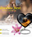 10-inch heart-shaped bear urn for human ashes, 