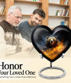 10-inch heart-shaped bear urn for human ashes, 