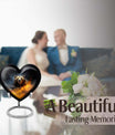 10-inch heart-shaped bear urn for human ashes, 