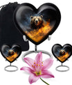 10-inch heart-shaped bear urn for human ashes, 