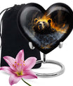 heart-shaped bear urn for female cremation ashes