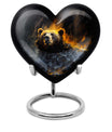 heart-shaped bear urn for female cremation ashes