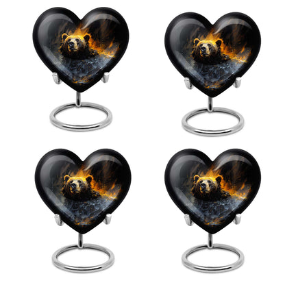 heart-shaped bear urn for female cremation ashes