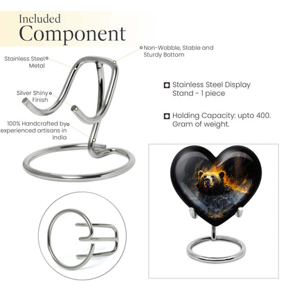 heart-shaped bear urn for female cremation ashes