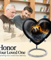 heart-shaped bear urn for female cremation ashes