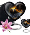 heart-shaped bear urn for female cremation ashes