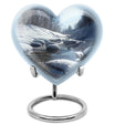 10-inch Mountains Urn, heart-shaped modern
