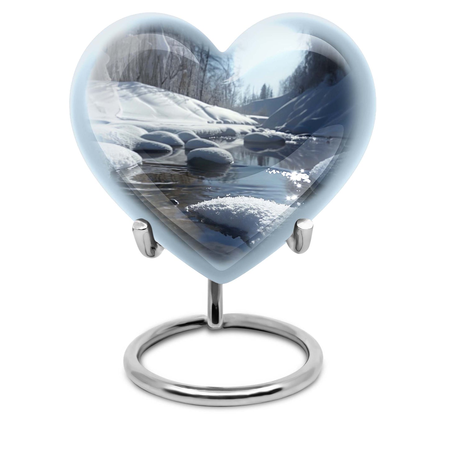 10-inch Mountains Urn, heart-shaped modern