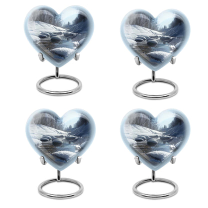 10-inch Mountains Urn, heart-shaped modern