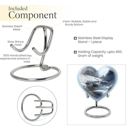 10-inch Mountains Urn, heart-shaped modern