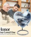 10-inch Mountains Urn, heart-shaped modern
