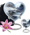 10-inch Mountains Urn, heart-shaped modern