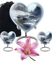 10-inch Mountains Urn, heart-shaped modern