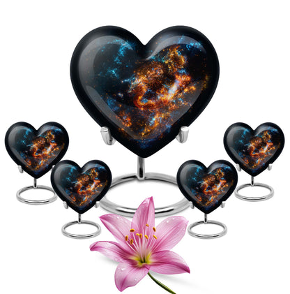 Heart urn for adult male ashes