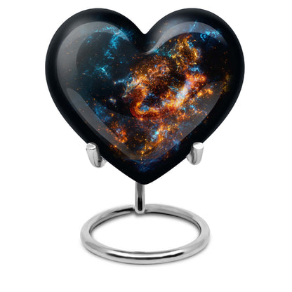Heart urn for adult male ashes