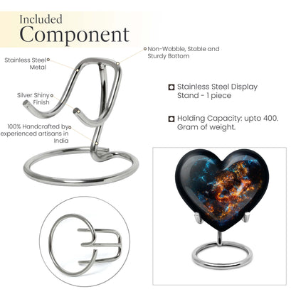 Heart urn for adult male ashes