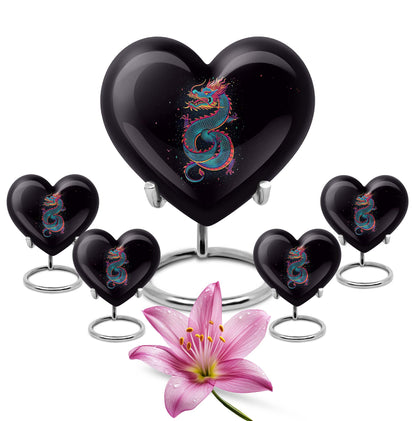  Dragon Urn for ashes, Heart Designed Memorial Urn 