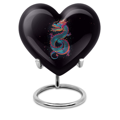  Dragon Urn for ashes, Heart Designed Memorial Urn 