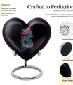  Dragon Urn for ashes, Heart Designed Memorial Urn 