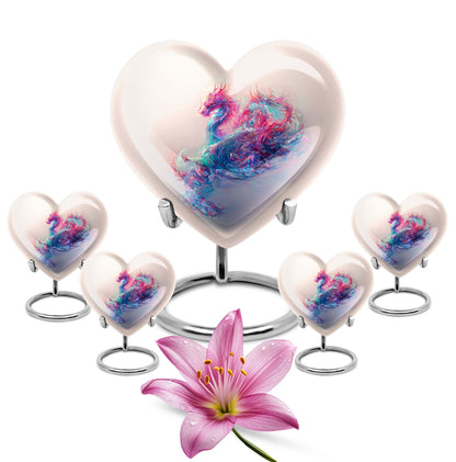 10-inch heart-shaped dragon urn, 