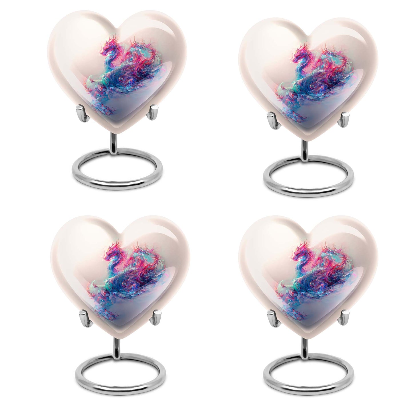10-inch heart-shaped dragon urn, 