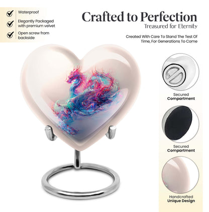 10-inch heart-shaped dragon urn, 