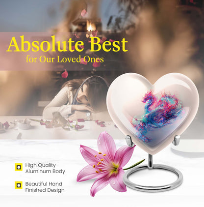 10-inch heart-shaped dragon urn, 