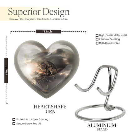 heart-shaped dragon urn