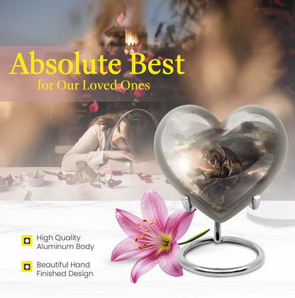 heart-shaped dragon urn