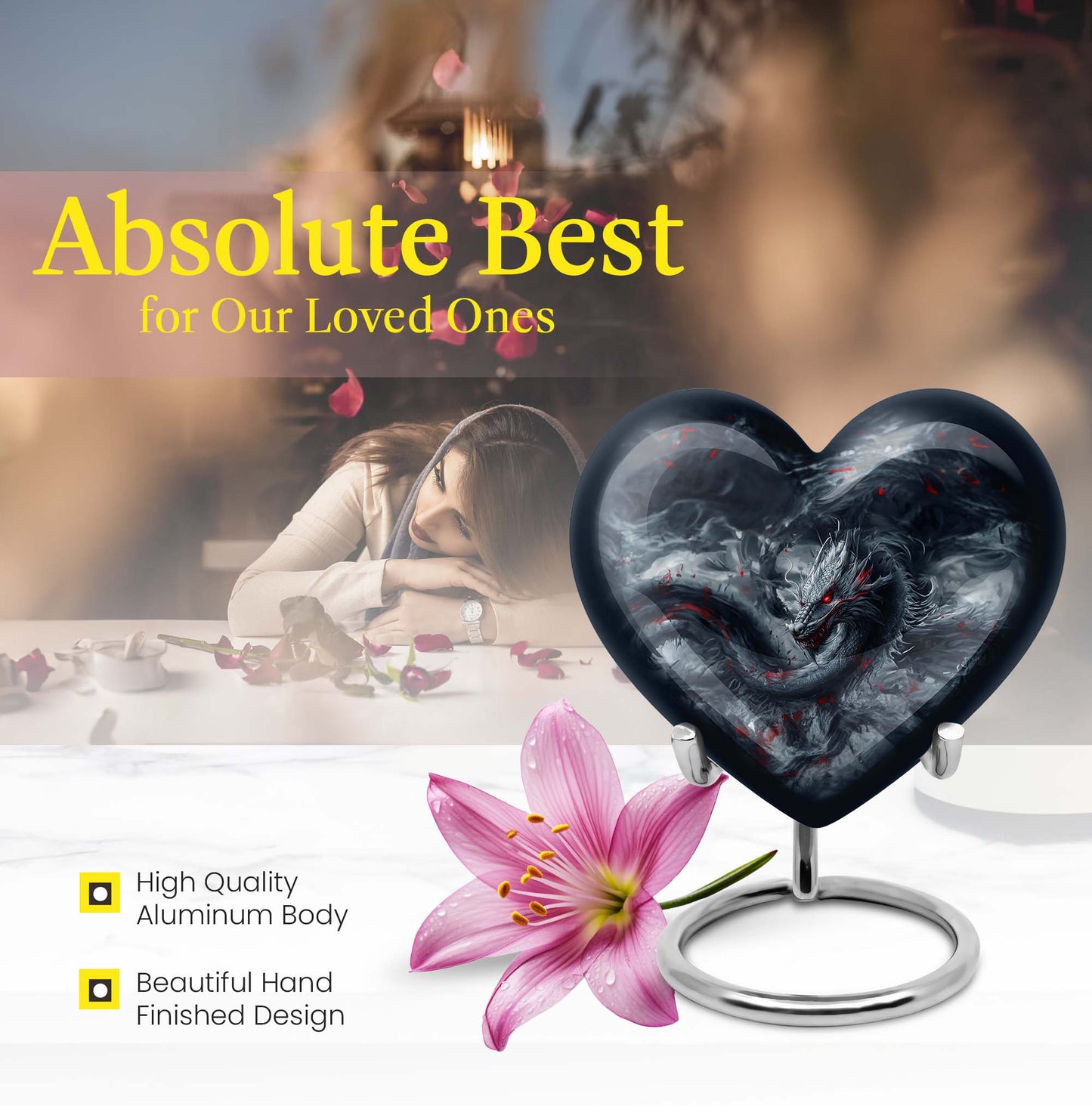 Heart Dragon Urn