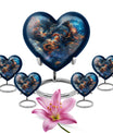 10-inch dragon urn in abstract heart design,