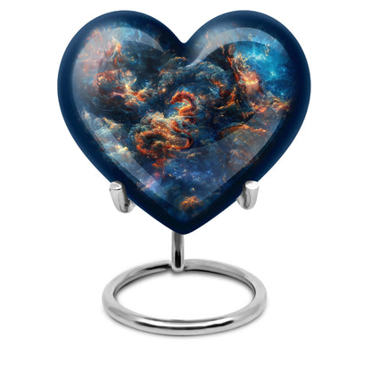 10-inch dragon urn in abstract heart design,