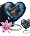 10-inch dragon urn in abstract heart design,