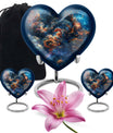 10-inch dragon urn in abstract heart design,