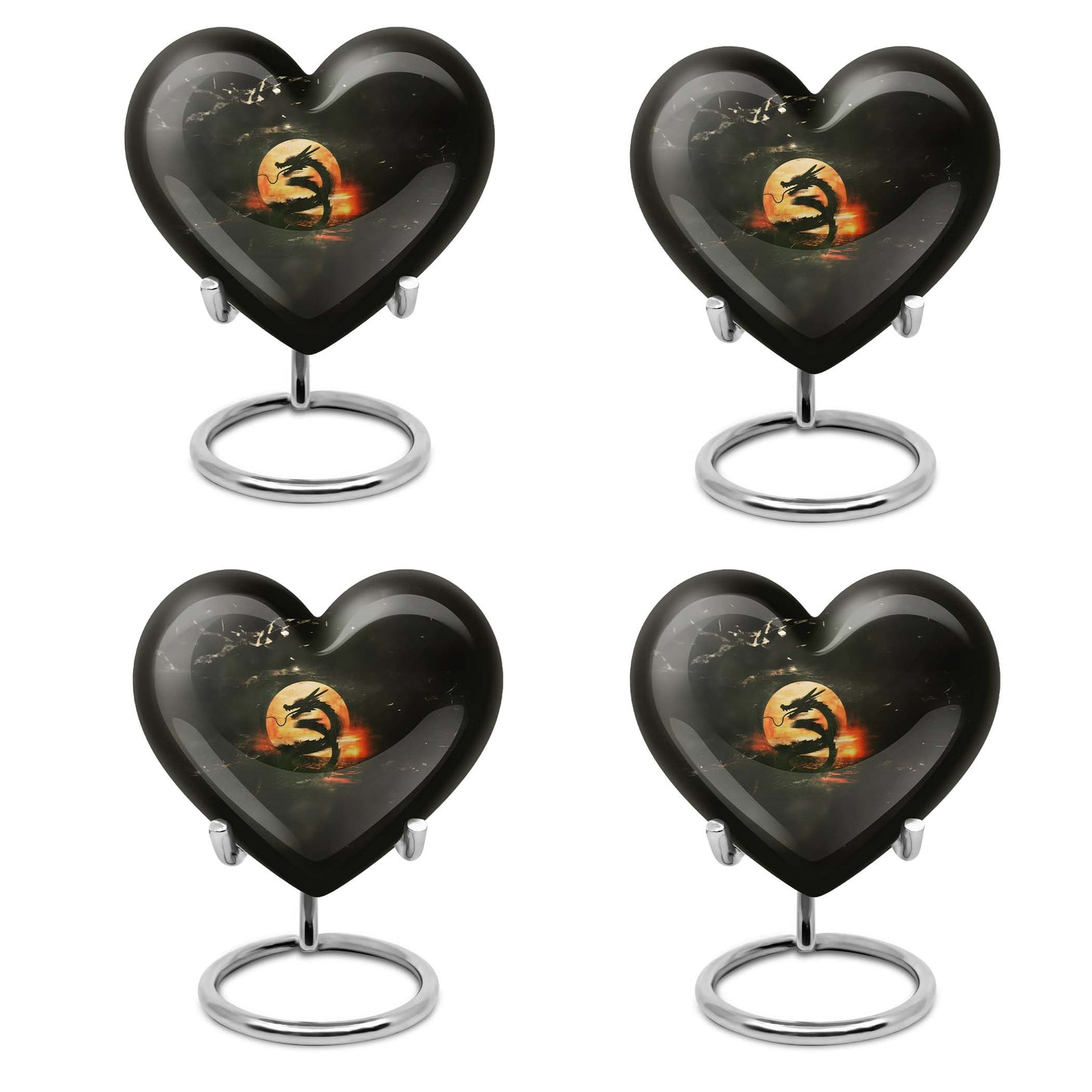 Heart-shaped dragon urn for women's ashes