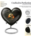 Heart-shaped dragon urn for women's ashes