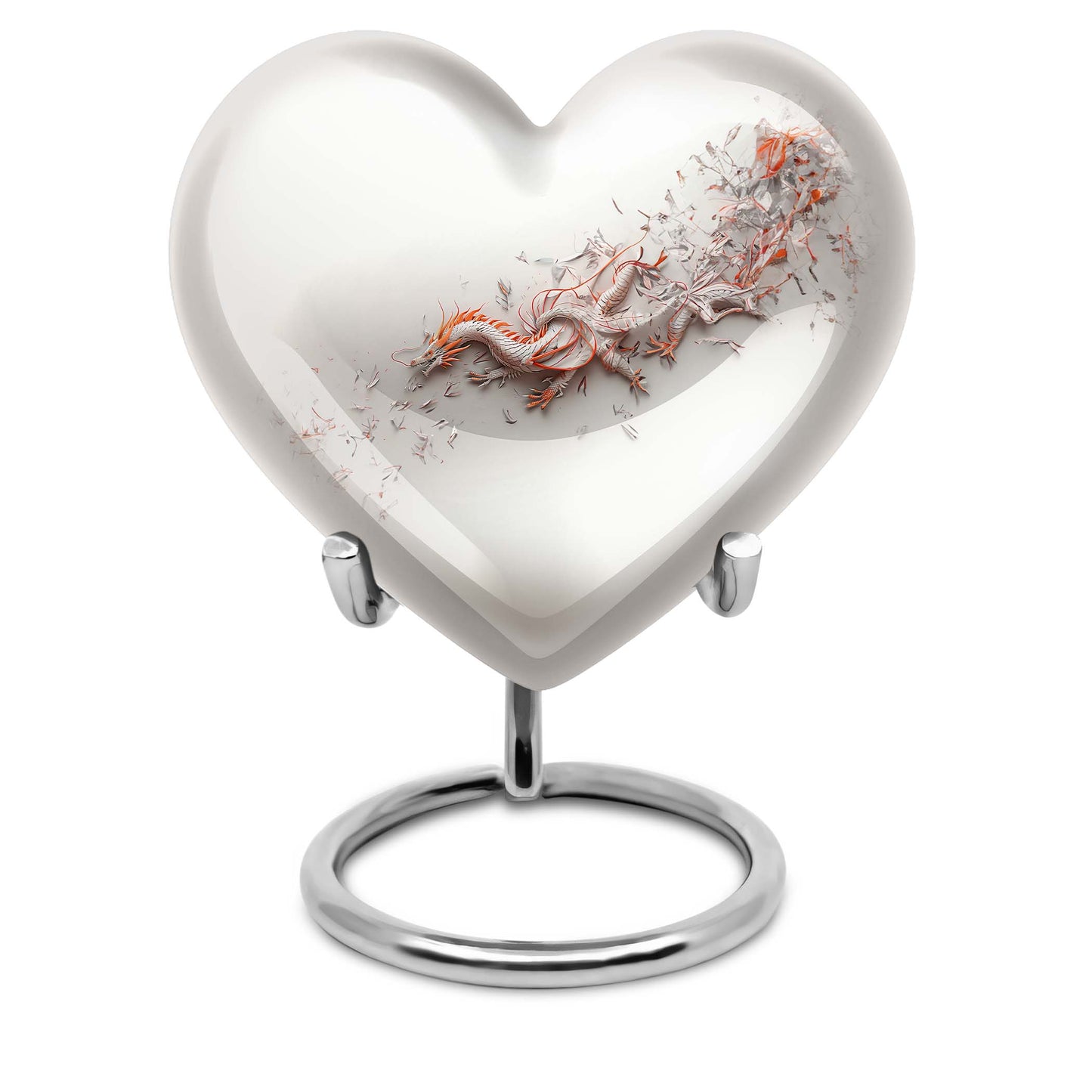  dragon themed heart urn for male adults, 