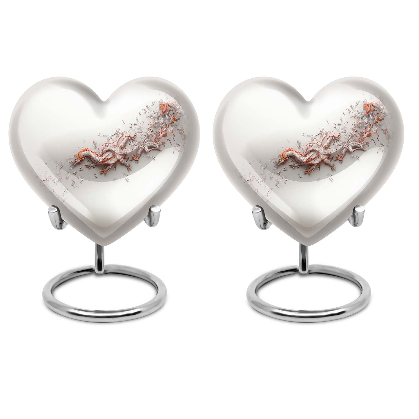  dragon themed heart urn for male adults, 