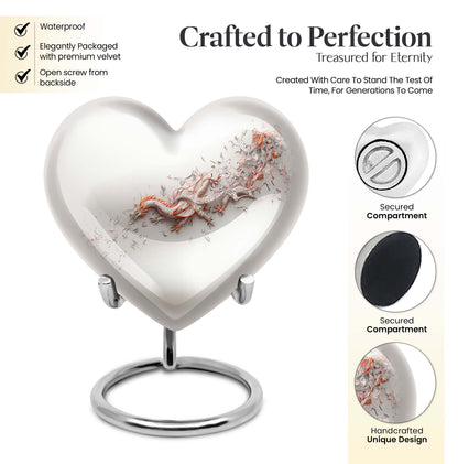  dragon themed heart urn for male adults, 