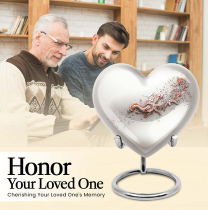  dragon themed heart urn for male adults, 