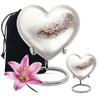  dragon themed heart urn for male adults, 