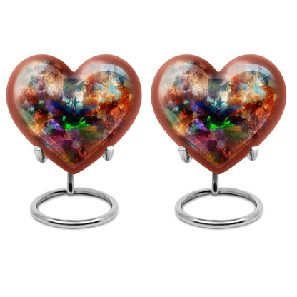10-inch Puffin bird Heart Urn for ashes, Personalize 