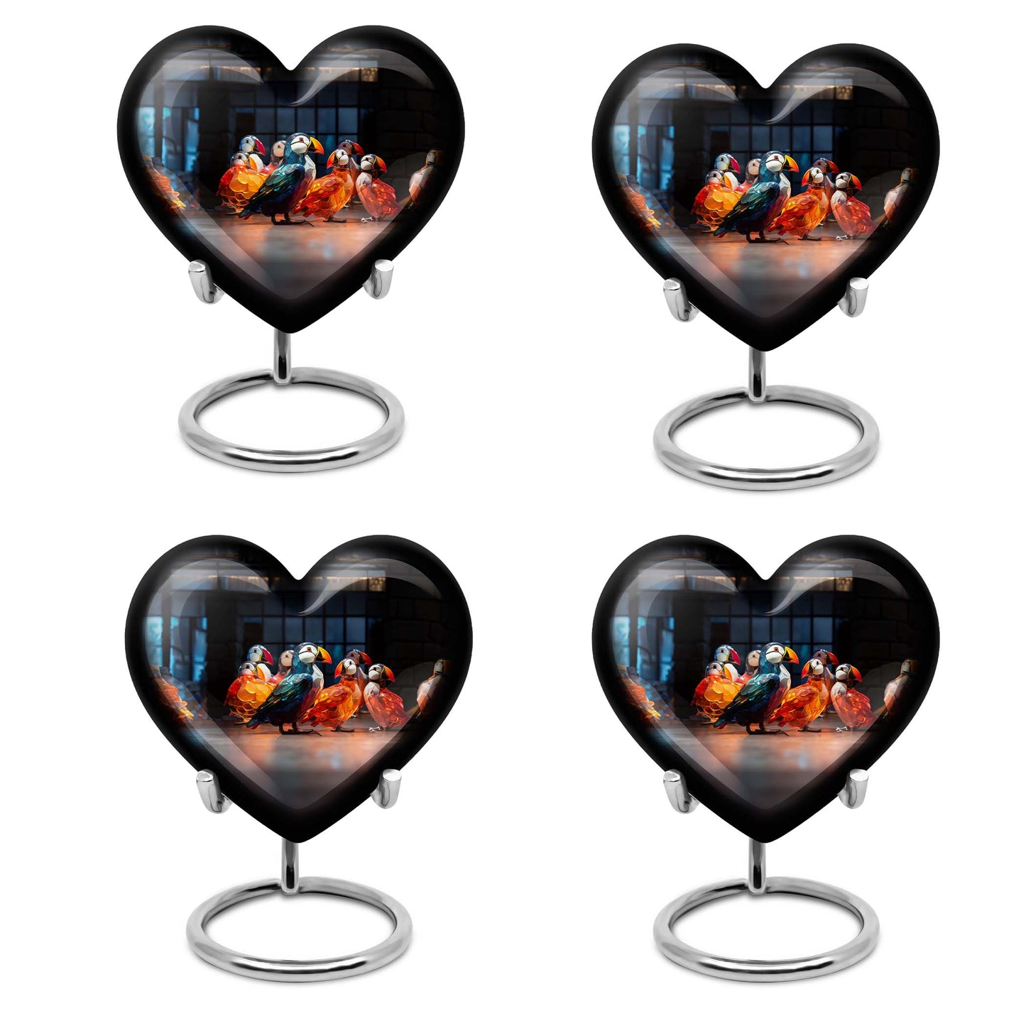 Puffin bird heart design urn for ashe