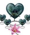 Heart-shaped crow cremation urn