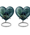 Heart-shaped crow cremation urn