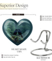 Heart-shaped crow cremation urn