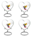 Heart shaped humming bird urn, funeral cremation urn