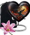 Heart design humming bird urn