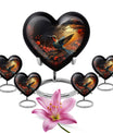 Heart design humming bird urn