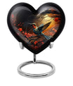 Heart design humming bird urn